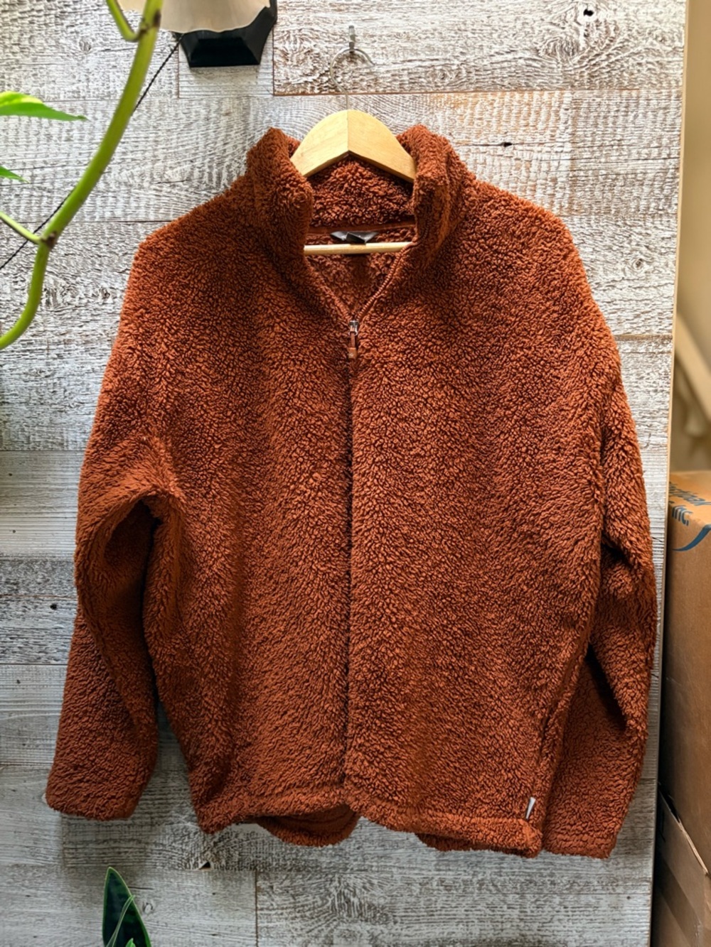 Eddie Bauer | Cozy Sherpa Teddy Fleece 1/4-Zip Pullover - Women's XL, Rust Brown